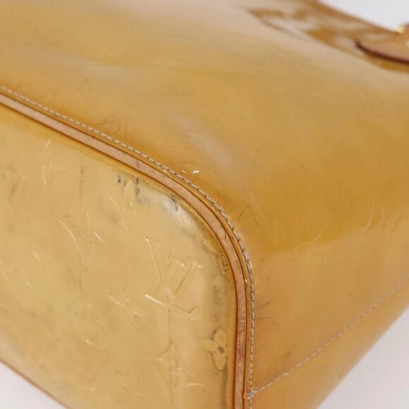 LOUIS VUITTON Monogram Vernis Houston Hand Bag Beige M91004 LV Auth 149327 - Picture 4 of 16